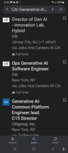 Citi's jobs